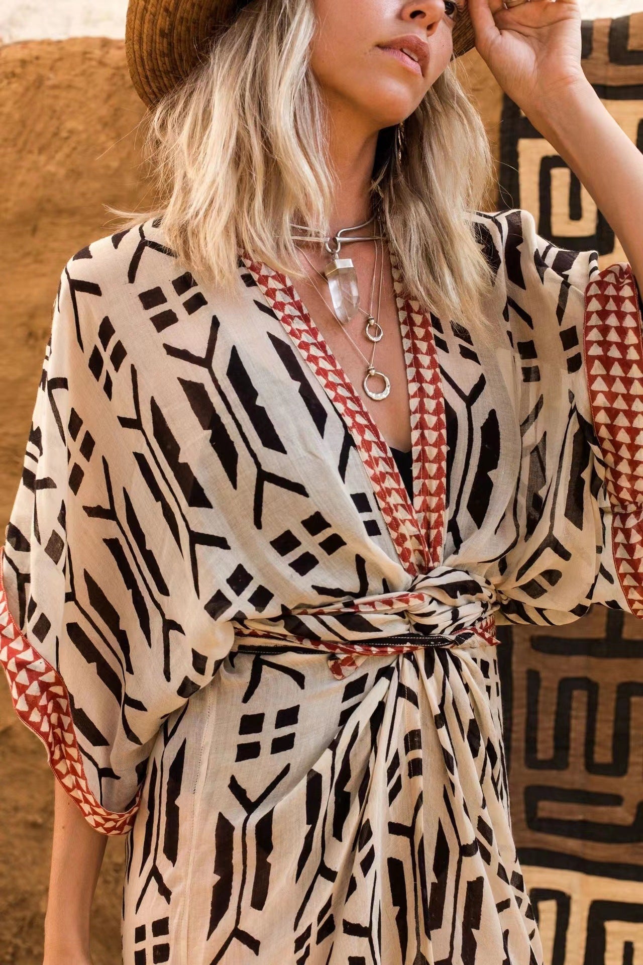 Blouse Printing Beach Cover-up