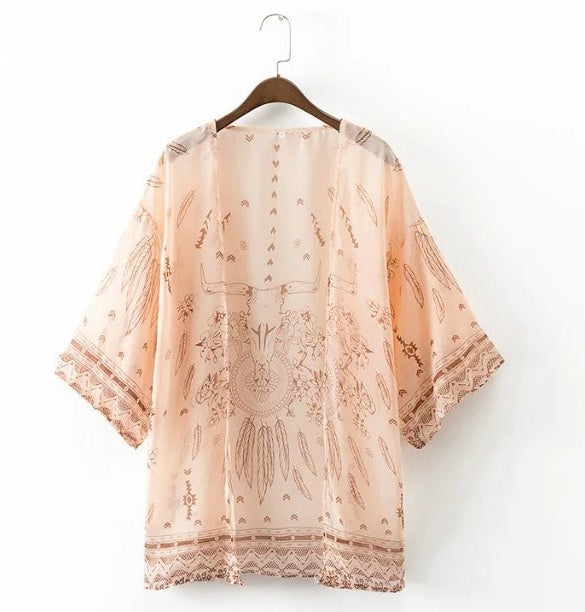 Bikini cover up kimono