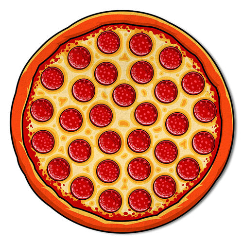 Round Beach Towel-Fun Food Print
