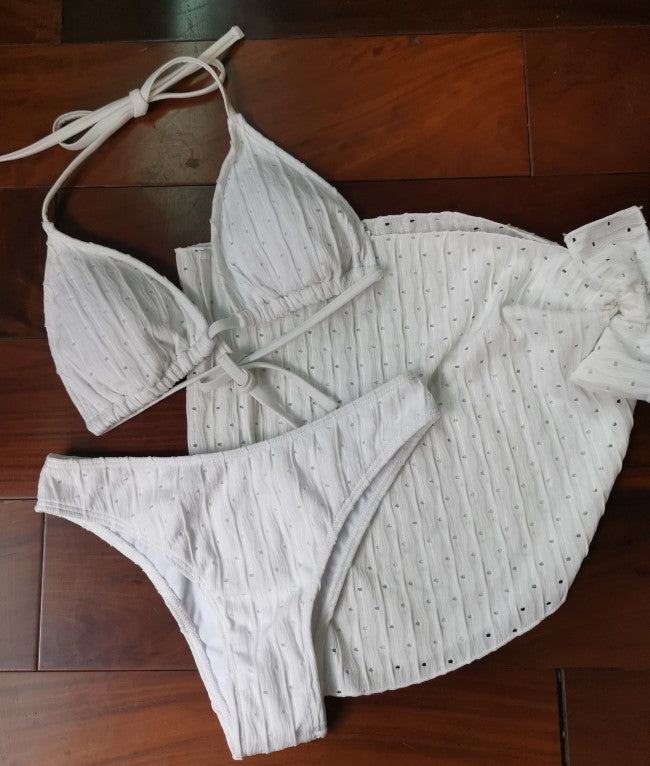 Three-piece Bikini and Cover Skirt