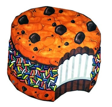 Round Beach Towel-Fun Food Print