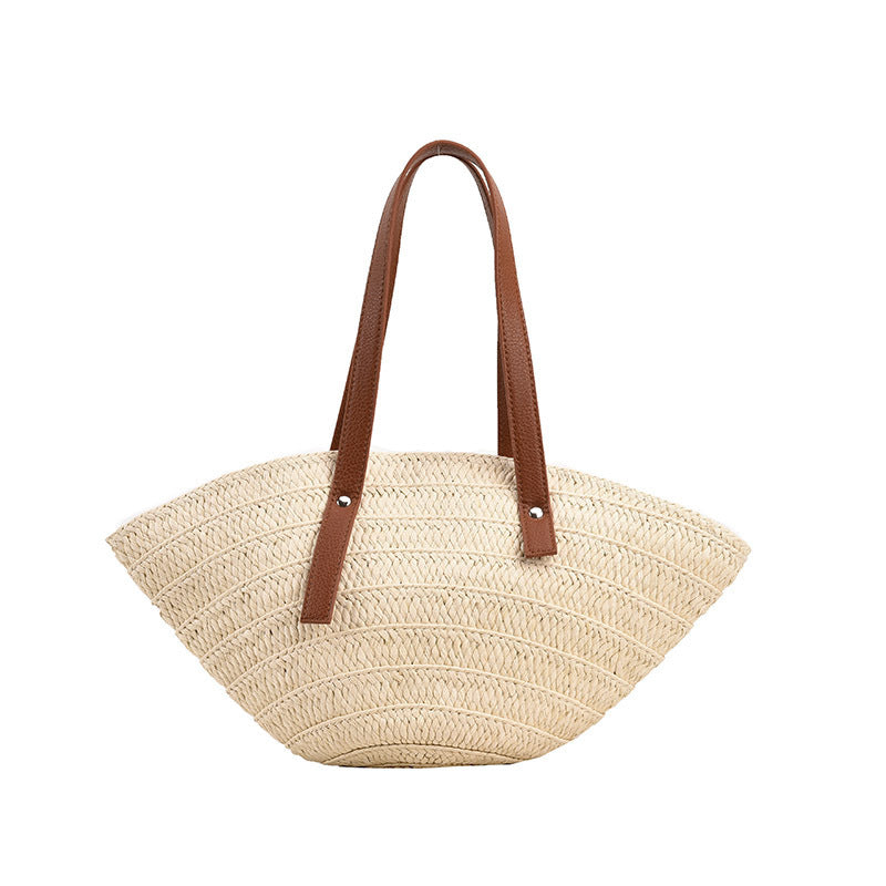 Woven Straw Beach Handbag