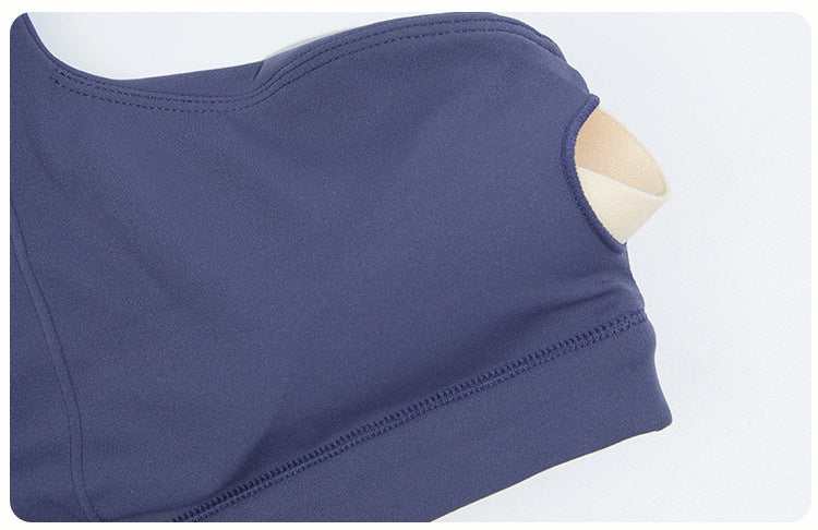 One-Shoulder Yoga Set – Front Pleated Top & Peach Pants