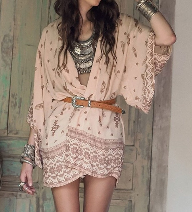Bikini cover up kimono