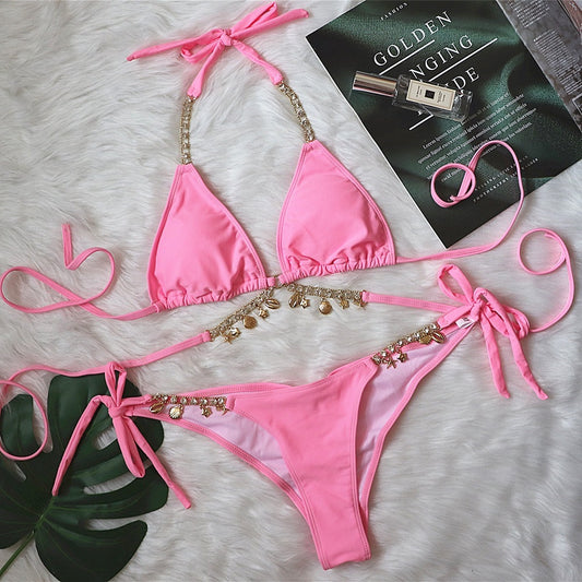 Bikini with hanging Diamond strap