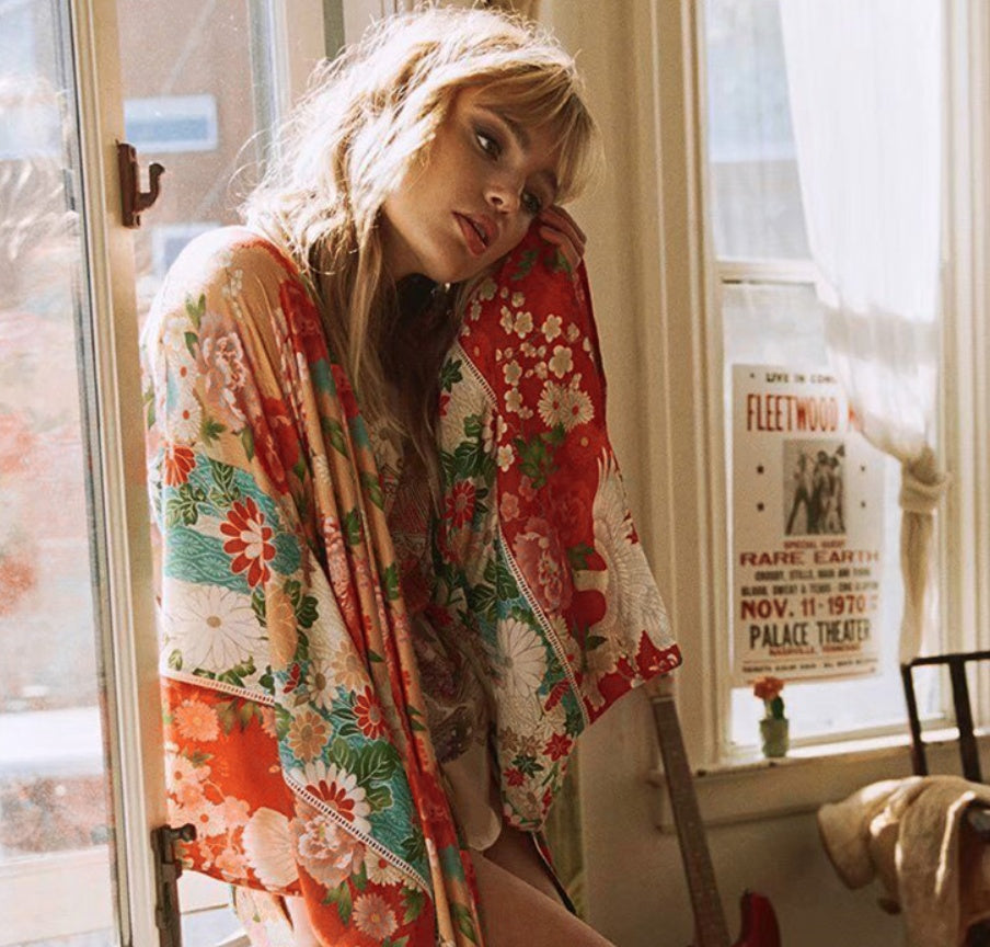 Chiffon Printing Loose Style Bikini Cover Up