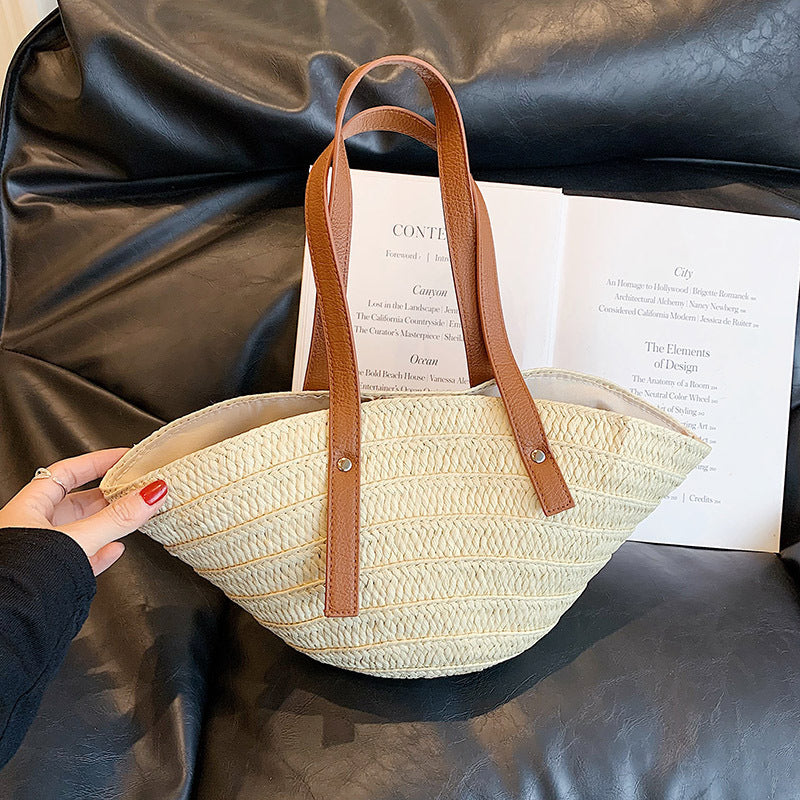 Woven Straw Beach Handbag