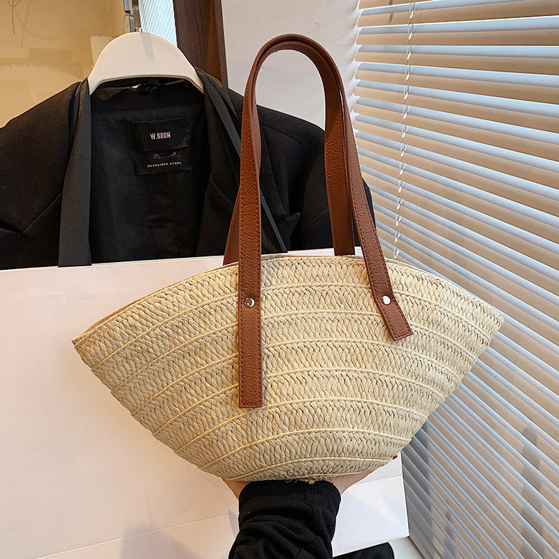 Woven Straw Beach Handbag