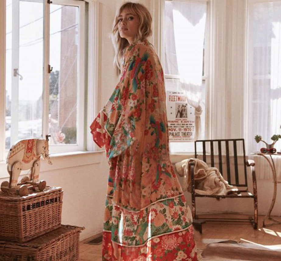 Chiffon Printing Loose Style Bikini Cover Up