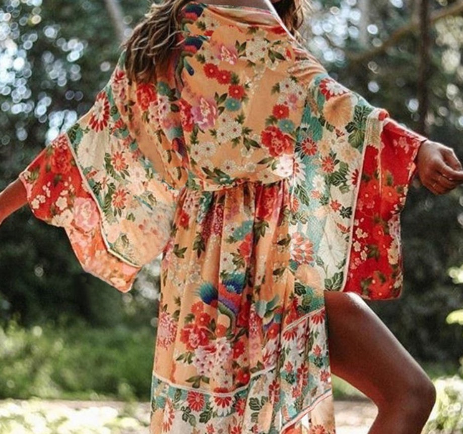 Chiffon Printing Loose Style Bikini Cover Up