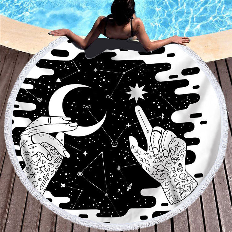 Round Fringed Beach Towel