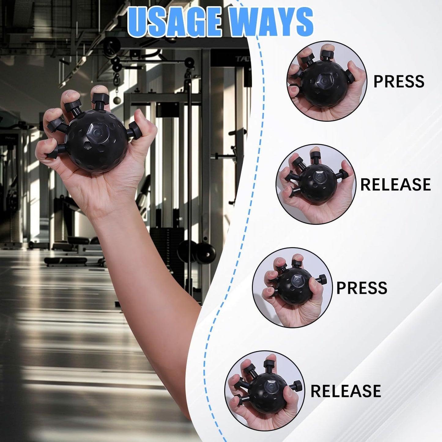 Finger Grip Strength Trainer – Adjustable Resistance Ball