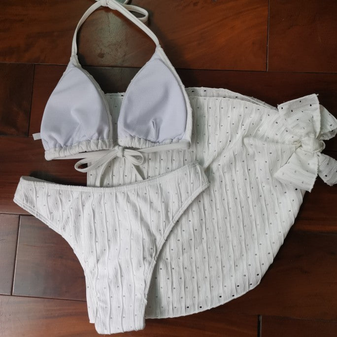 Three-piece Bikini and Cover Skirt