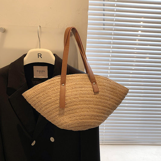 Woven Straw Beach Handbag