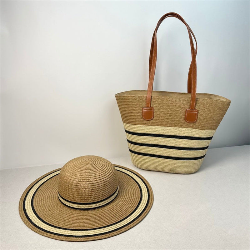 Beach Sun Hat & Shoulder Bag
