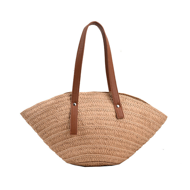 Woven Straw Beach Handbag