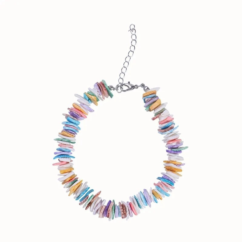 Beach Broken Shell Necklace Bracelet Set